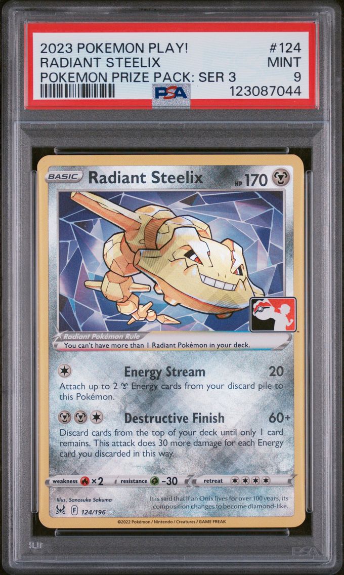 2023 #124 Radiant Steelix PSA 9 Play! Prize Pack: Series 3 Pokemon