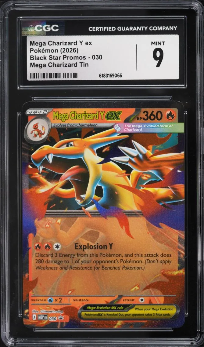 2026 Pokemon Mega Evolution Promo Tin Mega Charizard Y EX #30 CGC 9 MINT