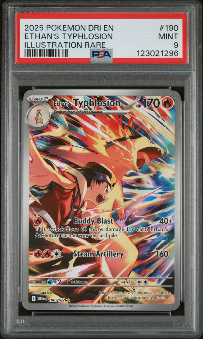 2025 #190 Ethan's Typhlosion PSA 9 Dri EN-Destined Rivals