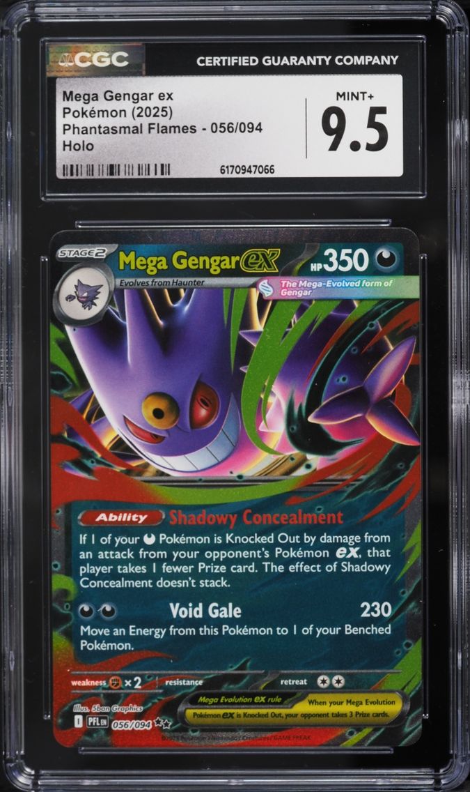 2025 Pokemon Mega Evolution Phantasmal Flames Holo Mega Gengar Ex #56 CGC 9.5 MINT+
