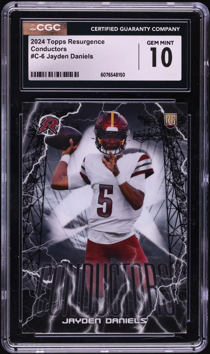 2024 #C-6 Topps Resurgence Conductors Jayden Daniels ROOKIE GEM MINT CGC 10