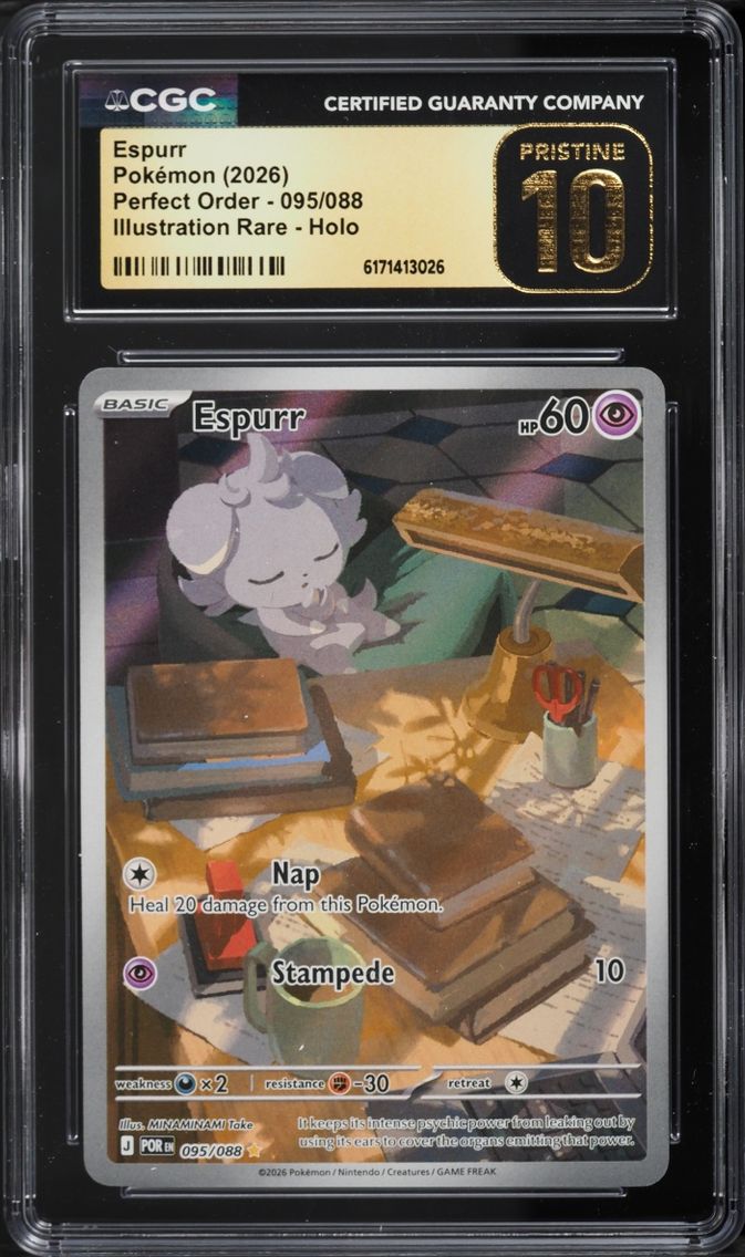 2026 Pokemon Mega Evolution Perfect Order IR Espurr #95 CGC 10 PRISTINE