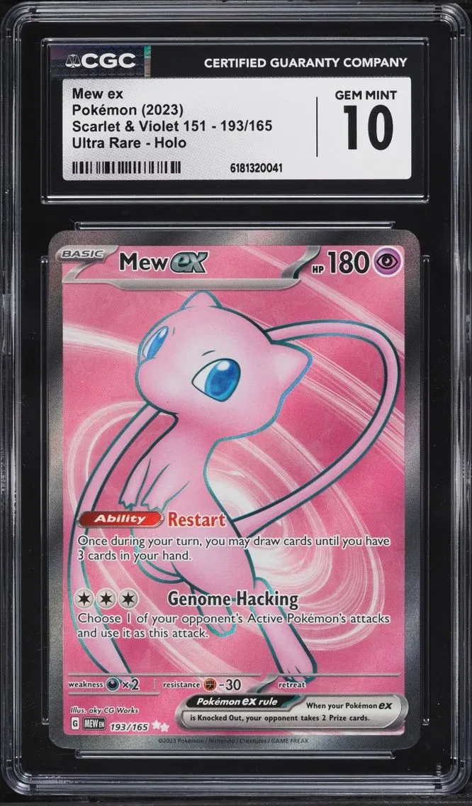 2023 Pokemon Scarlet & Violet 151 Full Art Mew Ex #193 CGC 10 GEM MINT