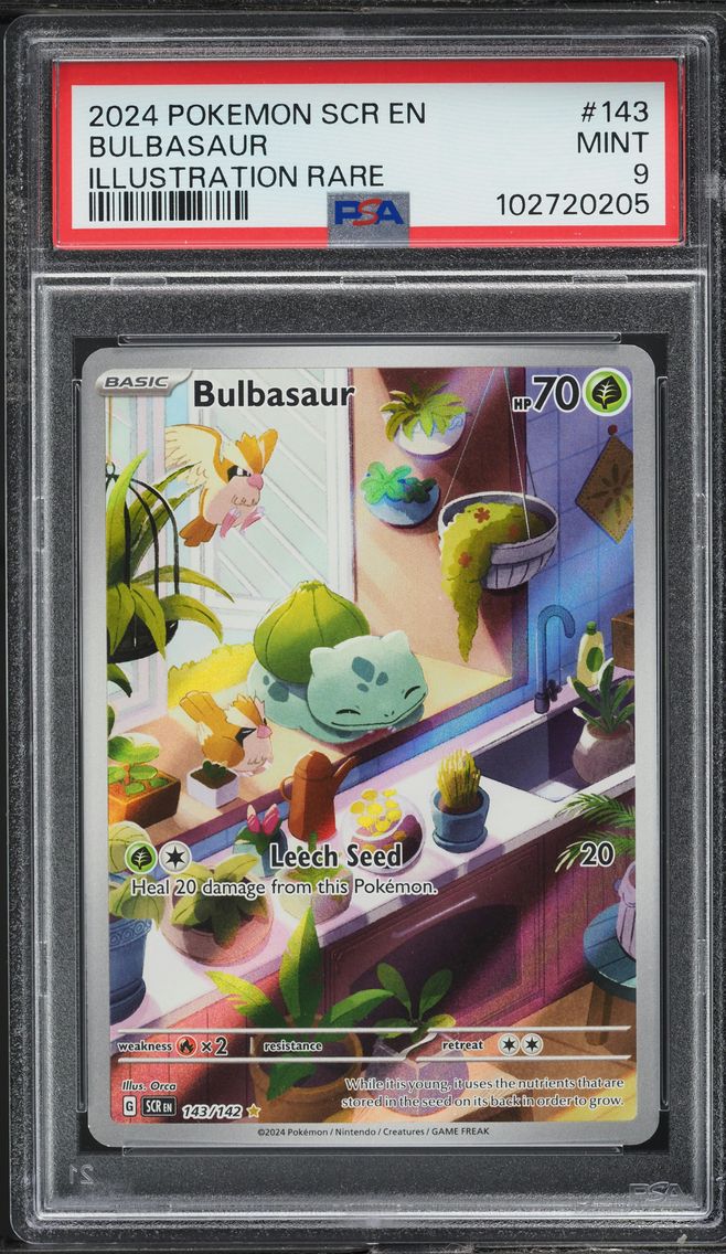 2023 #143 SCARLET & VIOLET STELLAR CROWN IR BULBASAUR PSA 9 POKEMON