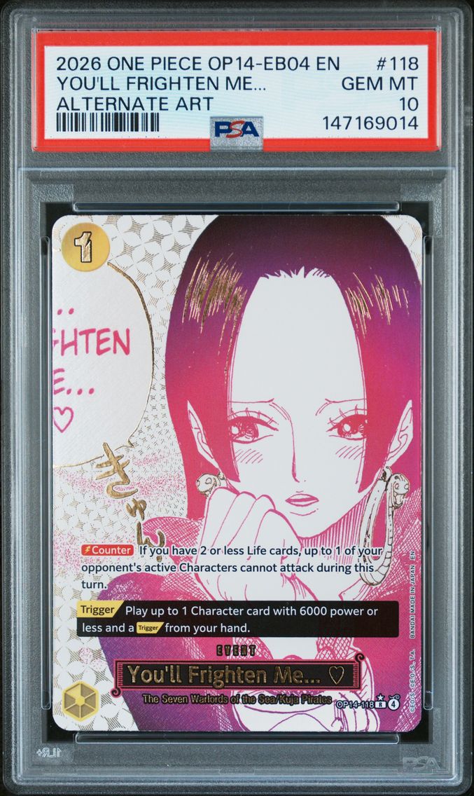 2026 #118 You'll Frighten Me... PSA 10 One Piece OP14-EB04-the Azure Sea's Seven