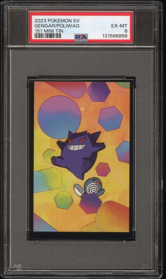 2023 #NA Gengar/Poliwag PSA 6 Scarlet & Violet 151 Mini Tin Pokemon
