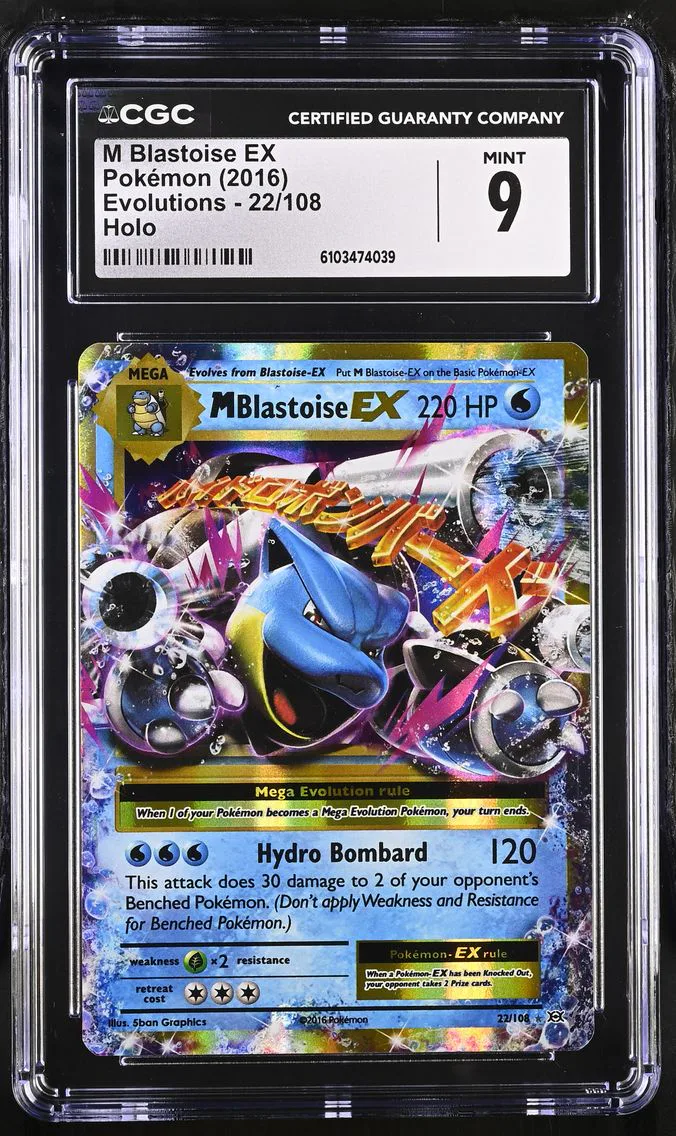 2016 #22 M Blastoise EX CGC 9 Evolutions - English