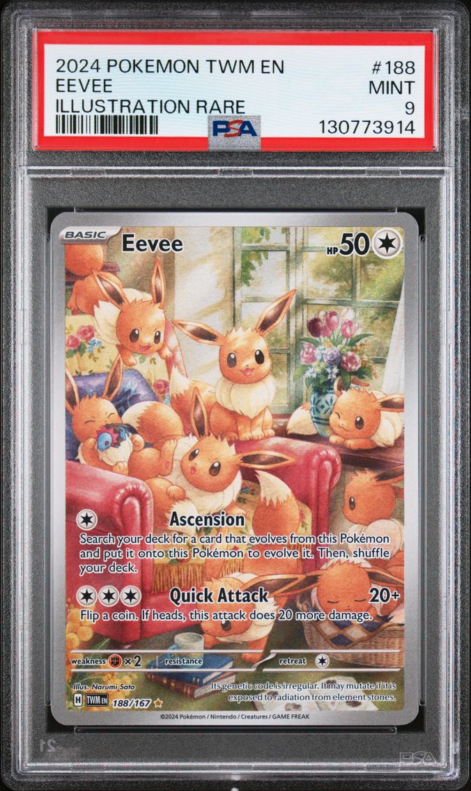 2024 #188 Eevee PSA 9 Twm EN-Twilight Masquerade Pokemon