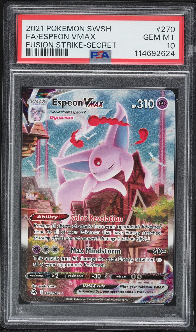 2021 #270 Full Art/Espeon Vmax PSA 10 Sword & Shield Fusion Strike Pokemon