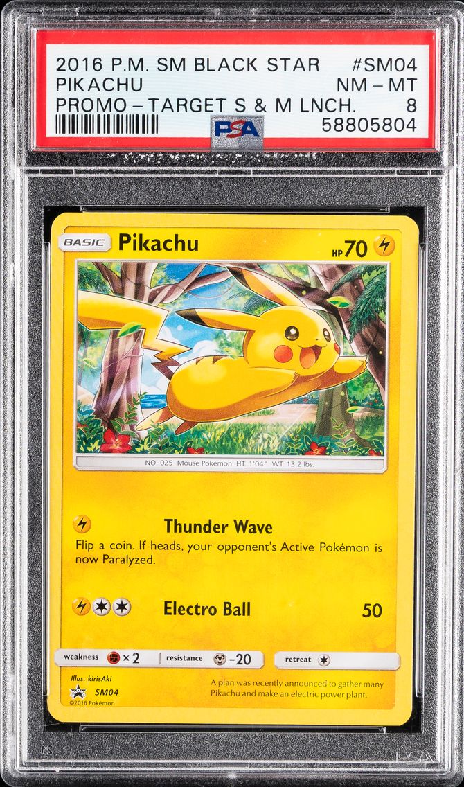2016 #SM04 Pikachu PSA 8 SM Black Star Promo Pokemon