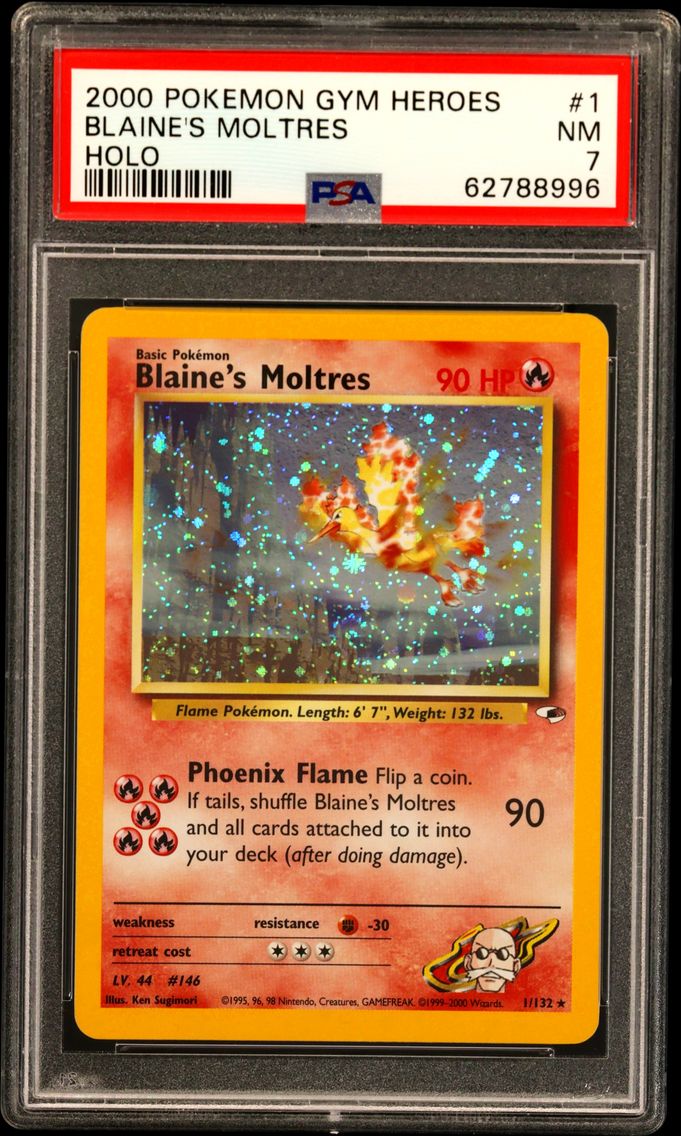2000 #1 Blaine's Moltres PSA 7 Gym Heroes