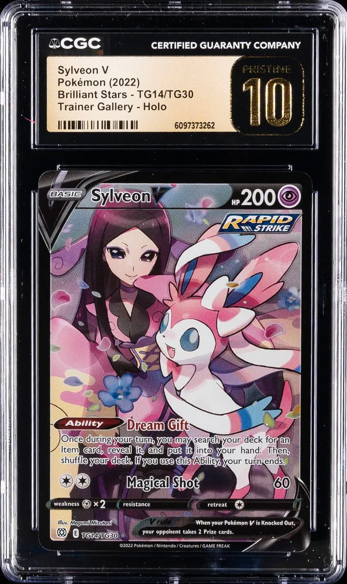 2022 #TG14 Full Art/Sylveon V CGC 10 Pristine Sword & Shield Brilliant Stars Pokemon