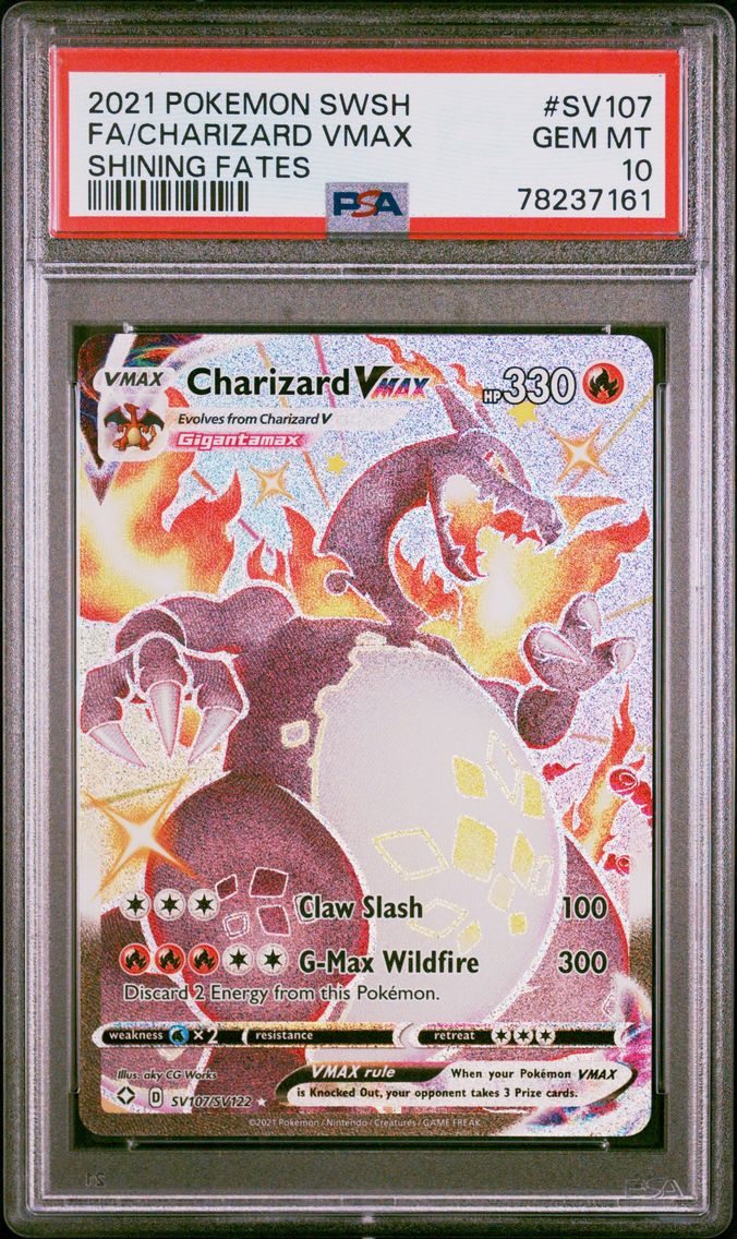 2021 #SV107 Full Art/Charizard Vmax PSA 10 Sword & Shield Shining Fates