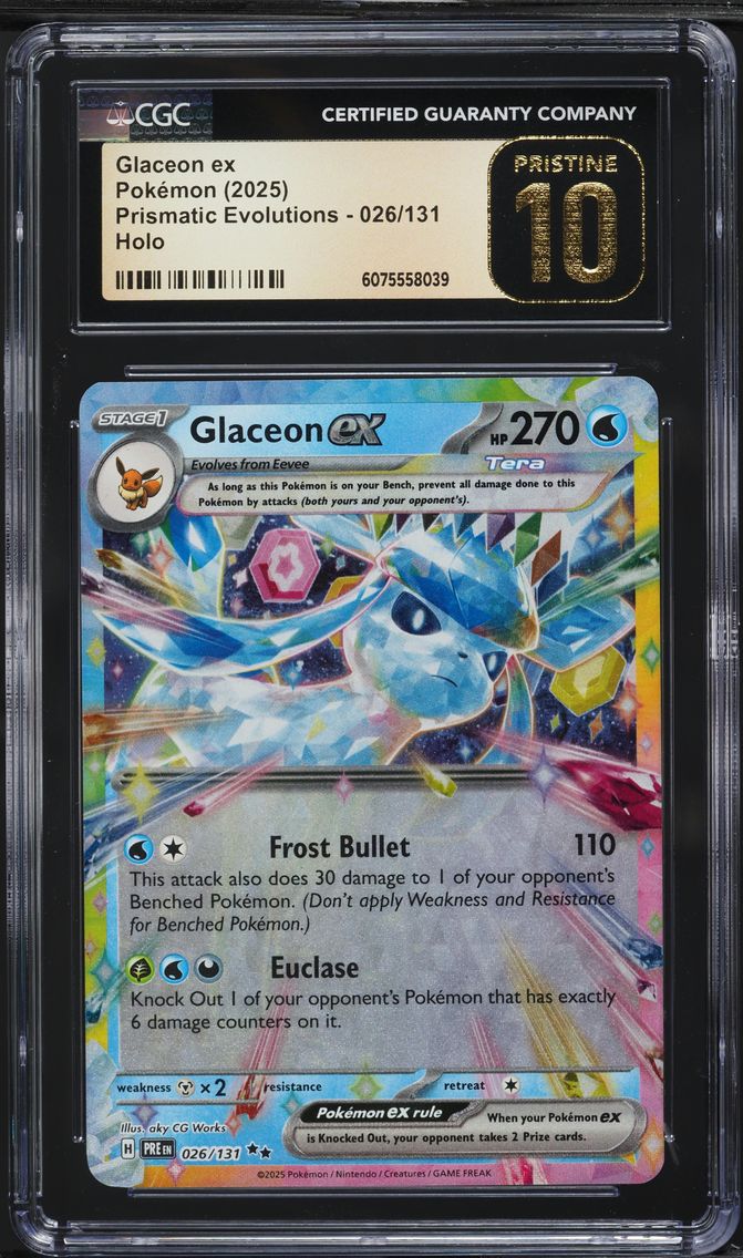 2025 #026 Glaceon EX CGC 10 Pristine Pre EN-Prismatic Evolutions Pokemon