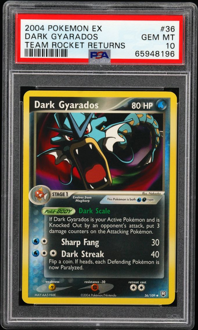 2004 #36 Dark Gyarados PSA 10 EX Team Rocket Returns