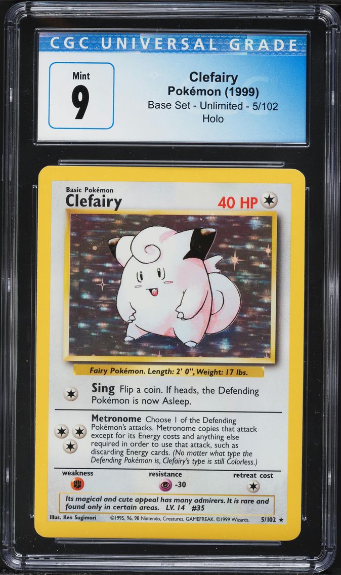 1999 #5 Clefairy-Holo CGC 9 Game Pokemon