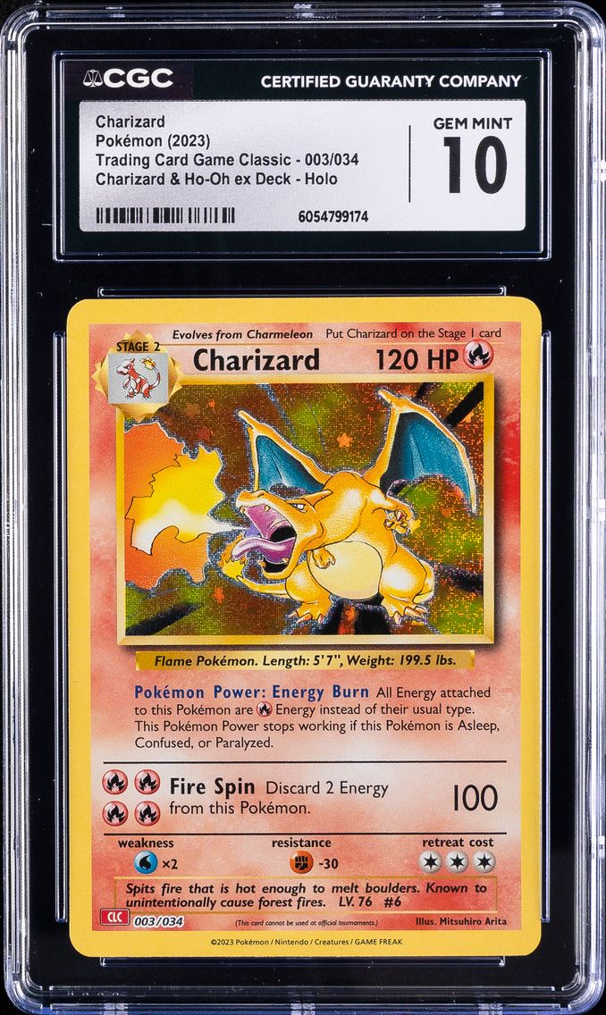 2023 #003 Charizard CGC 10 Clc-Trading Card Game Classic Charizard & HO-Oh EX Deck Pokemon