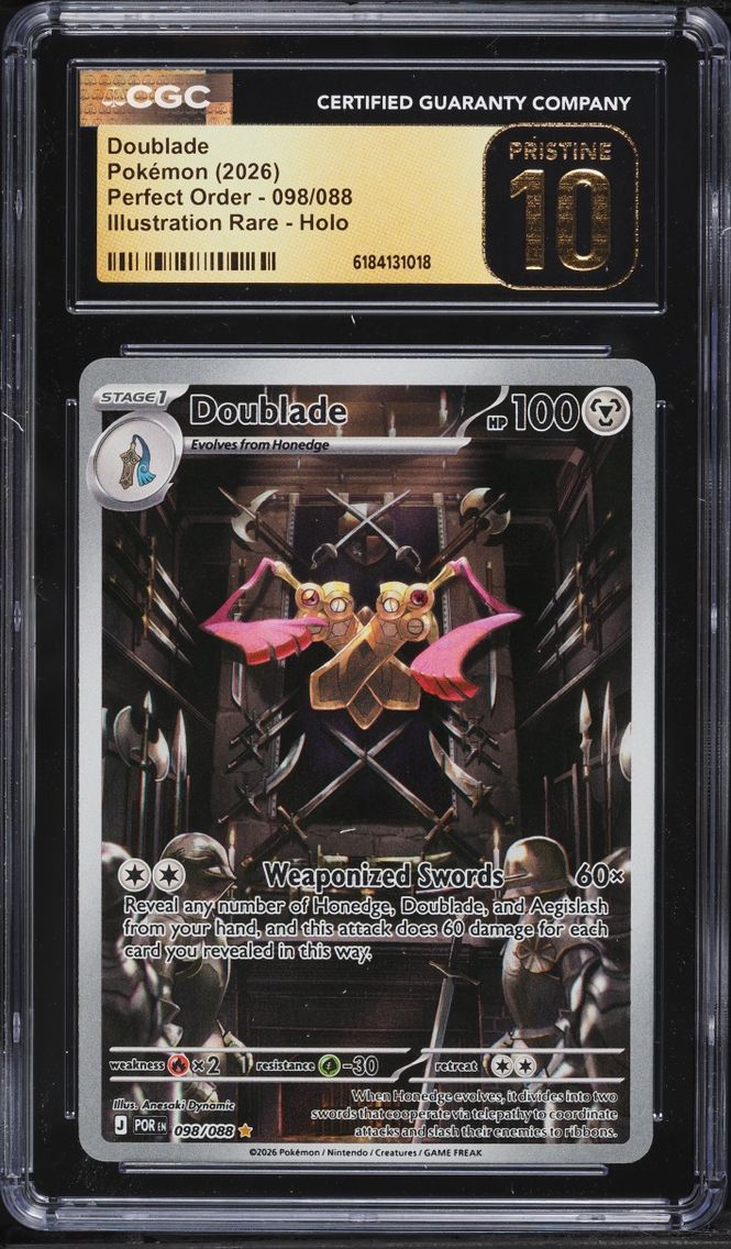 2026 #98 Doublade CGC 10 Pokemon Mega Evolution Perfect Order IR