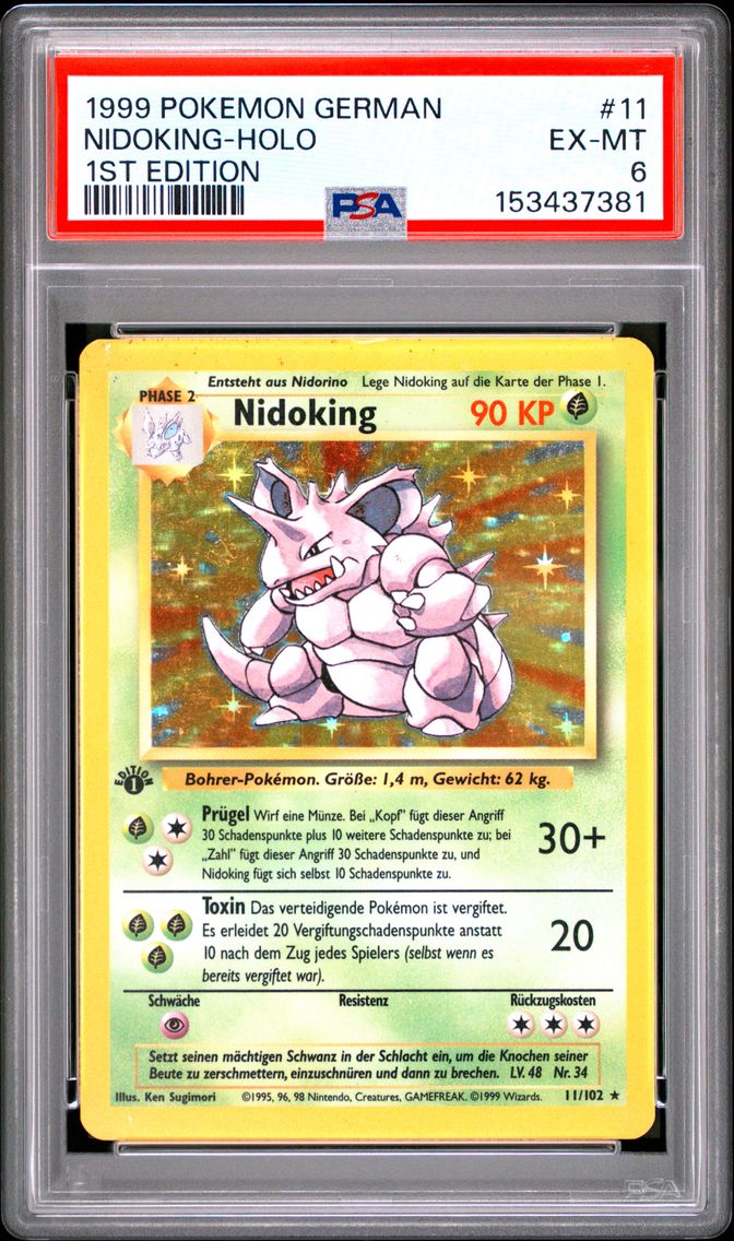 1999 #11 Nidoking-Holo 1st Edition PSA 6 German