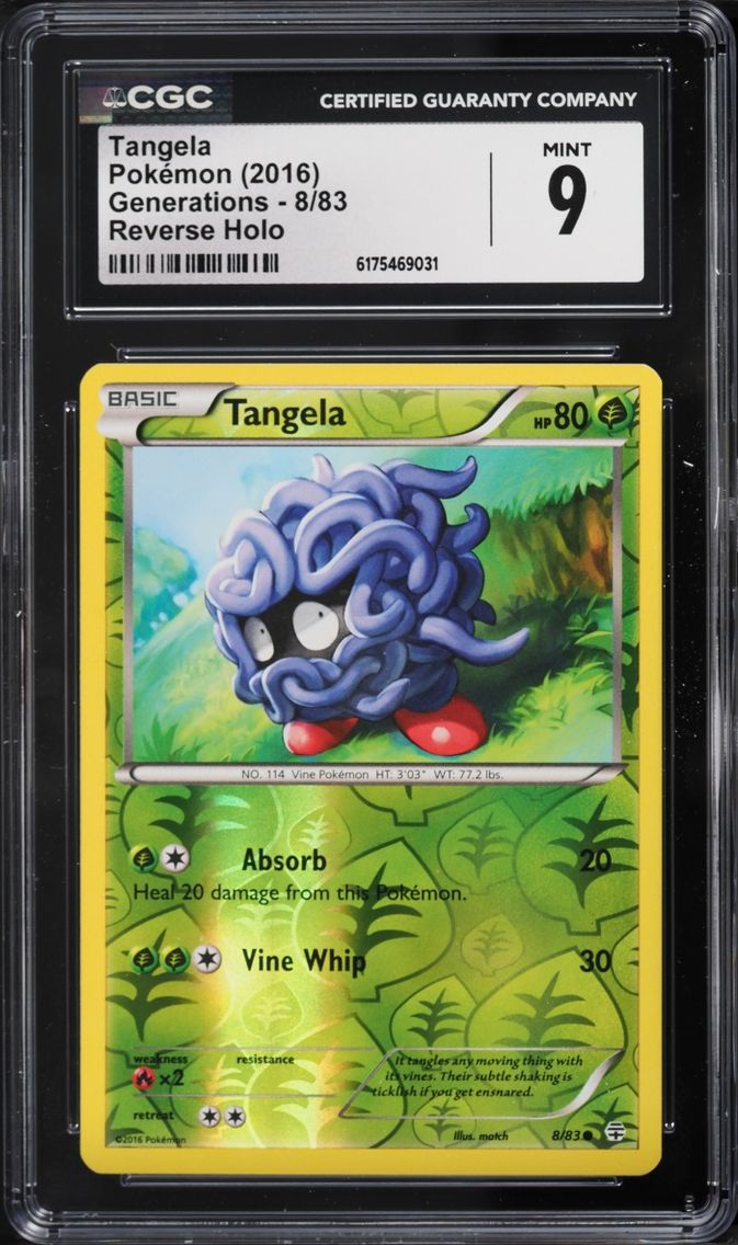2016 Pokemon XY Generations Reverse Holo Tangela #8 CGC 9 MINT