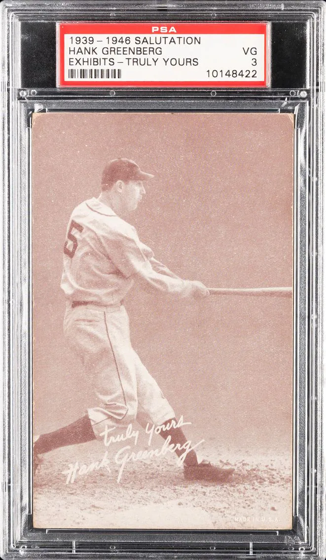 1939 #NA Hank Greenberg PSA 3 Salutation Exhibits