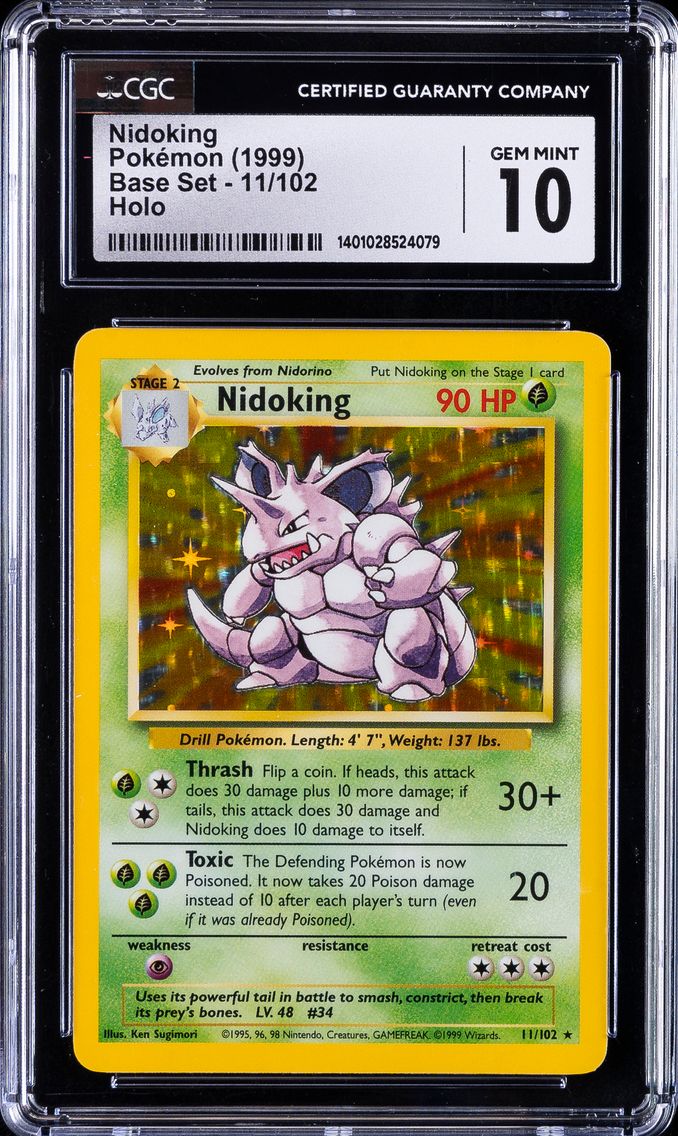 1999 #11 Nidoking-Holo CGC 10 Game Pokemon