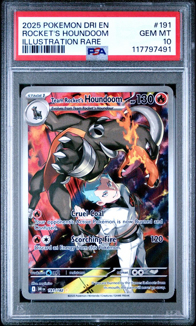 2025 #191 Team Rocket's Houndoom PSA 10 Dri EN-Destined Rivals