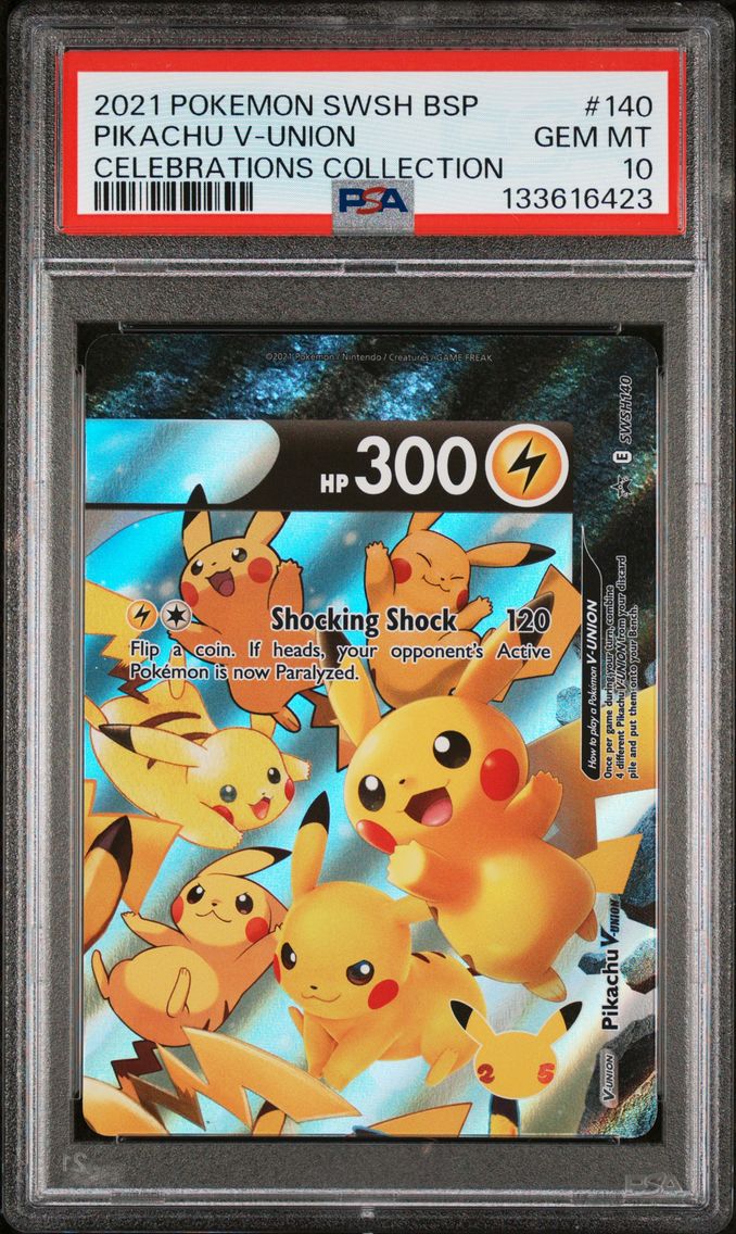 2021 #140 Pikachu V-Union PSA 10 Swsh Black Star Promo Pokemon