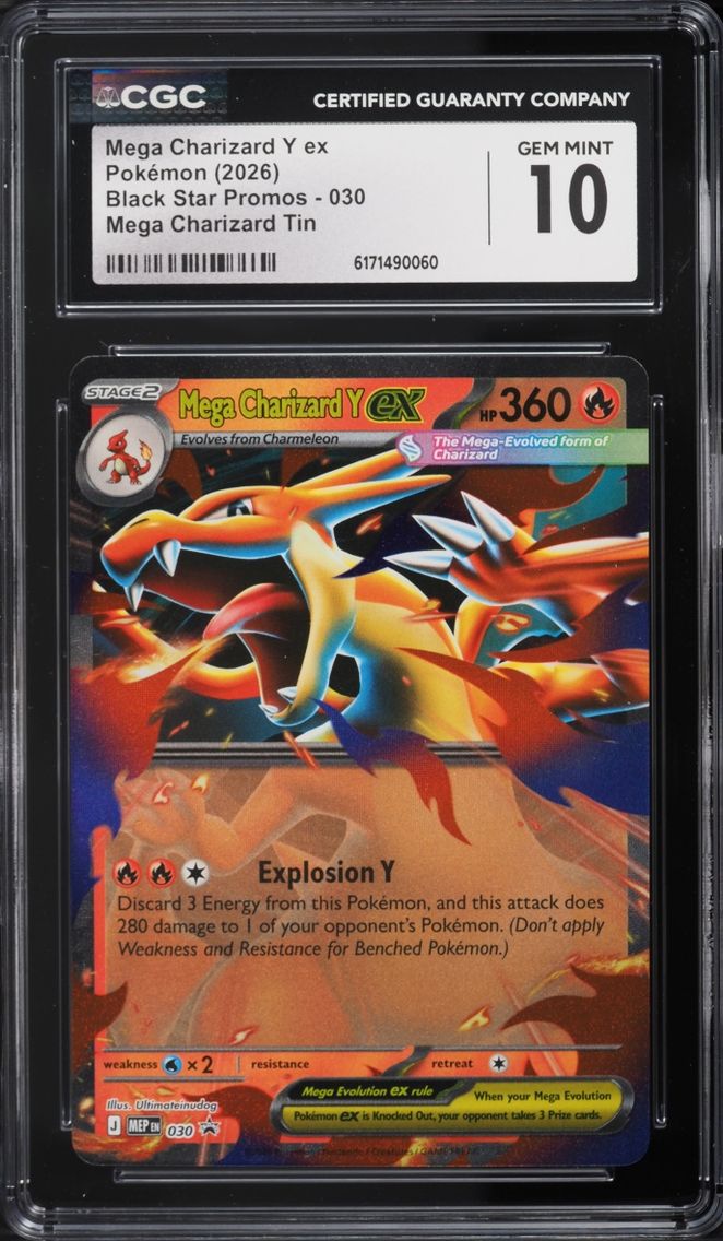 2026 Pokemon Mega Evolution Black Star Promo Tin Mega Charizard Y ex #30 CGC 10 GEM MINT
