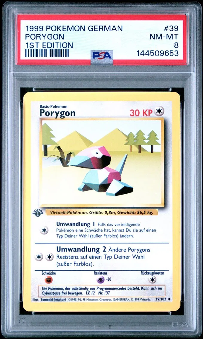 1999 #39 Porygon 1st Edition PSA 8 German Pokemon