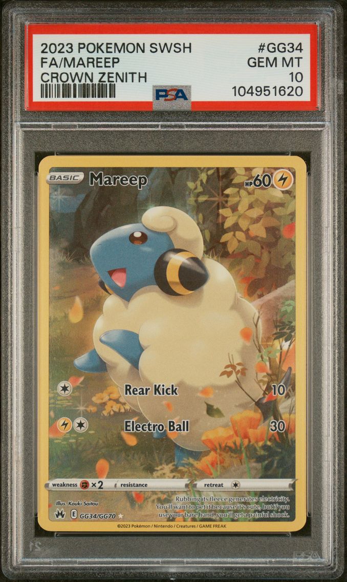 2023 #GG34 Full Art/Mareep PSA 10 Sword and Shield Crown Zenith