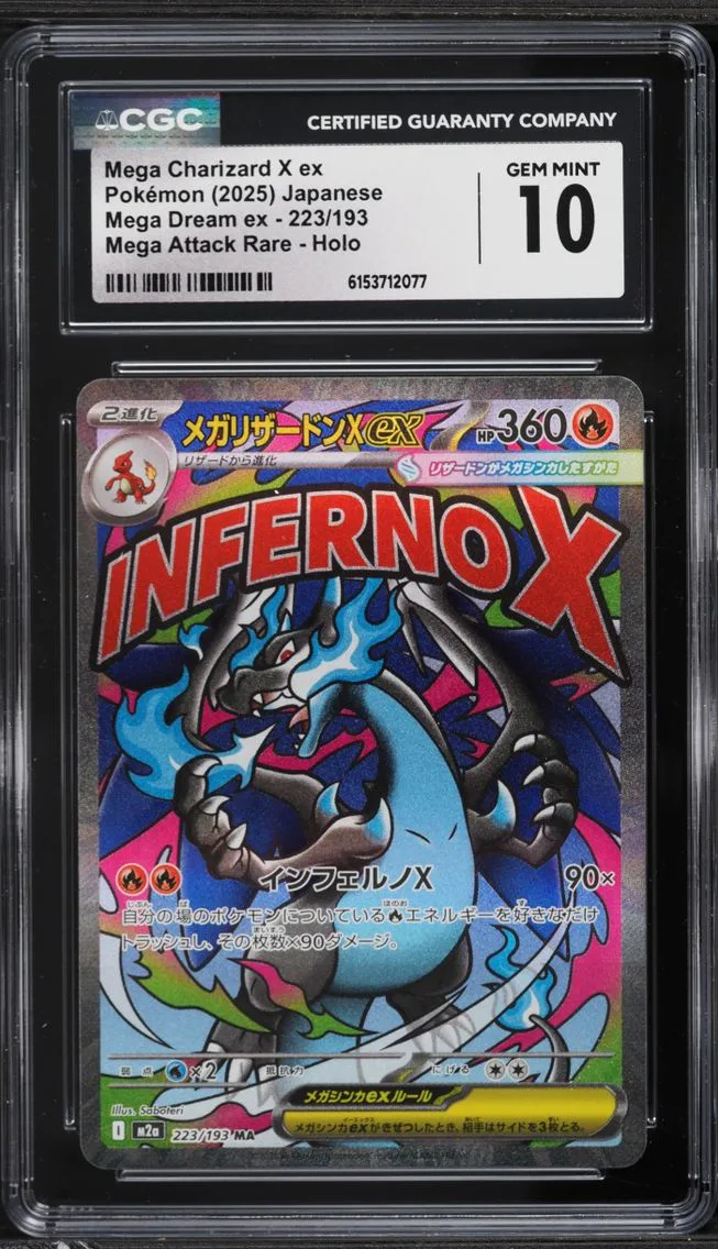 2025 Pokemon Japanese Mega Dream Ex MA Mega Charizard X EX #223 CGC 10 GEM MINT
