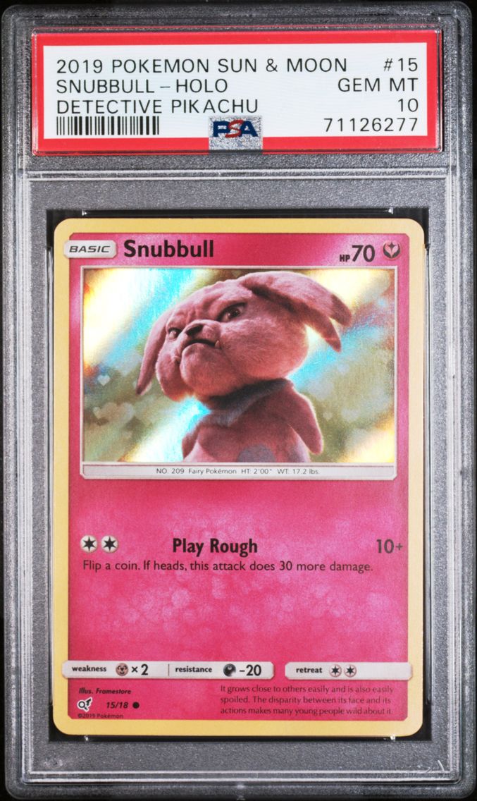 2019 #15 Snubbull-Holo PSA 10 Sun & Moon Detective Pikachu Pokemon