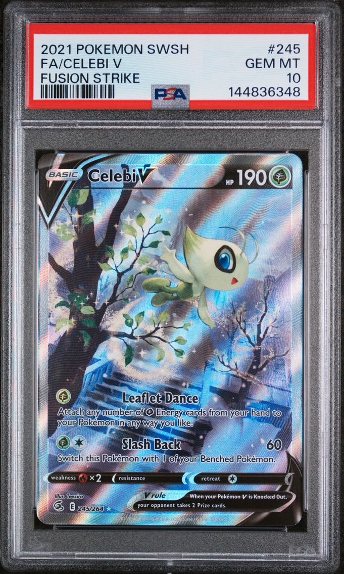 2021 #245 Full Art/Celebi V PSA 10 Sword & Shield Fusion Strike