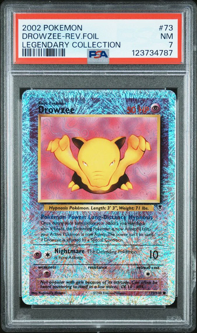 2002 #73 Drowzee-Reverse Foil PSA 7 Legendary Collection Pokemon