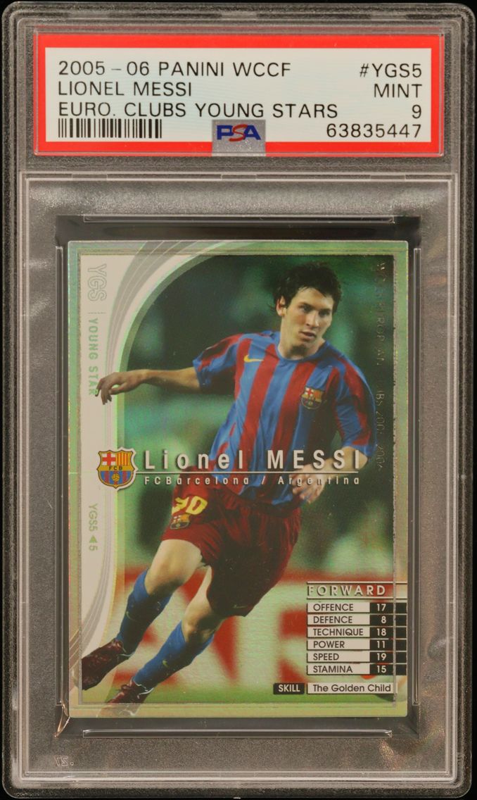 2005 #YGS5 Lionel Messi PSA 9 Panini Wccf European Clubs Young Stars