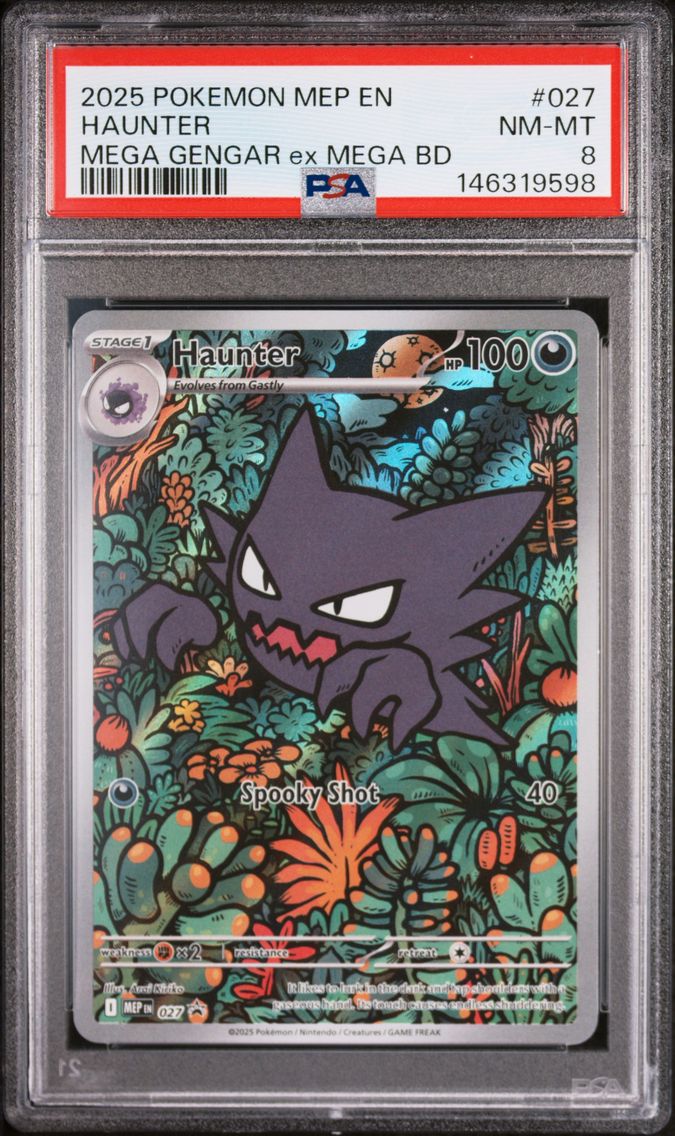 2025 #027 Haunter PSA 8 Mep EN-Me Black Star Promo