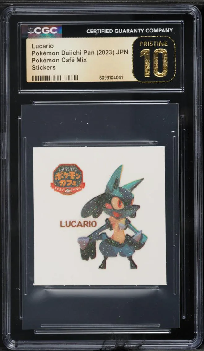 2023 Pokemon Japanese Daiichi Pan Pokemon Cafe Mix Stickers Lucario CGC 10 PRISTINE