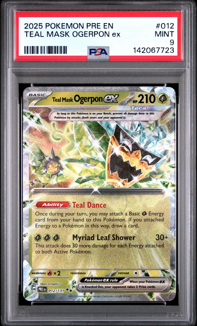2025 #012 Teal Mask Ogerpon EX PSA 9 Pre EN-Prismatic Evolutions