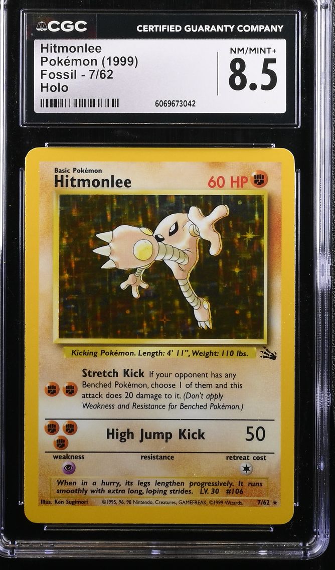 1999 #7 Hitmonlee CGC 8.5 Fossil - Unlimited - English