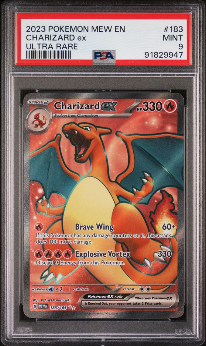 2023 #183 Charizard EX PSA 9 Mew EN-151