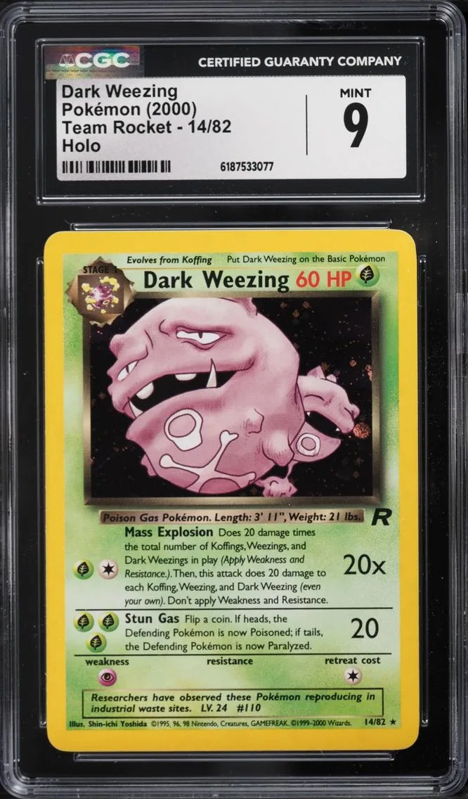 2000 #14 Dark Weezing CGC 9 Pokemon Team Rocket Holo