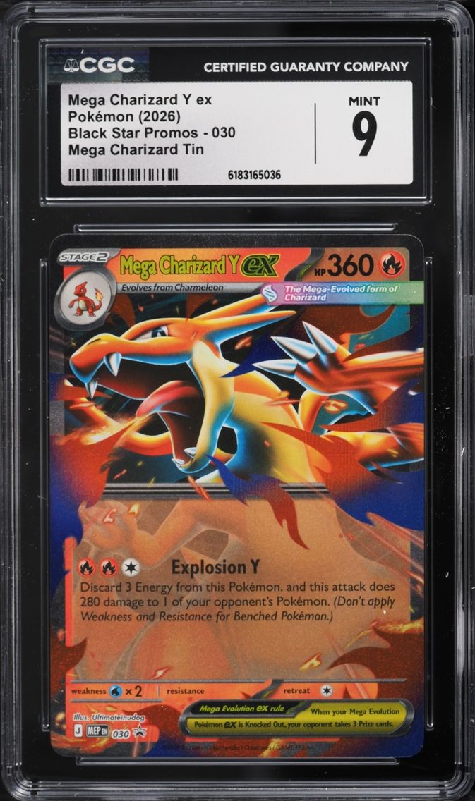 2026 Pokemon Mega Evolution Promo Tin Mega Charizard Y EX #30 CGC 9 MINT