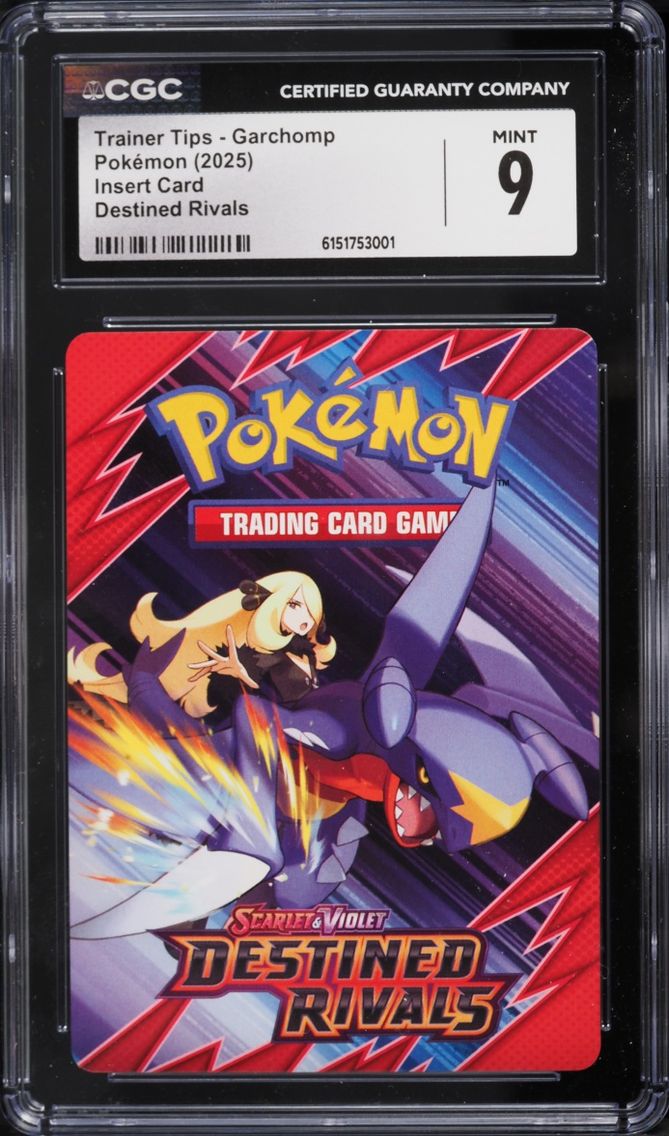 2025 Pokemon Insert Card Destined Rivals Trainer Tips Garchomp CGC 9 MINT