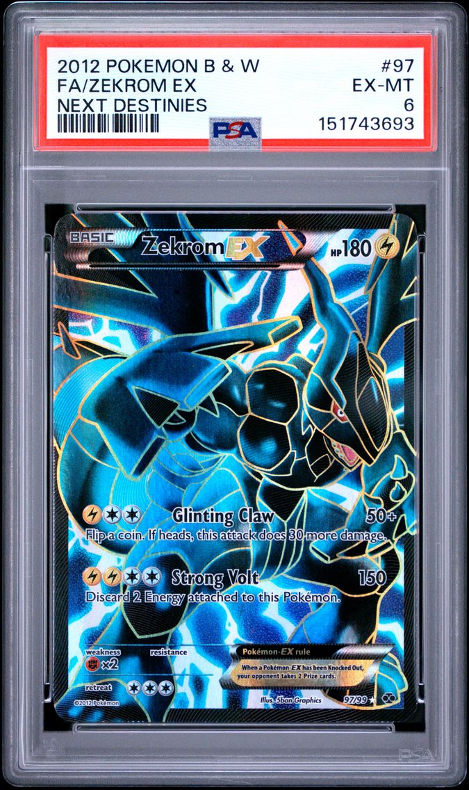 2012 #97 Full Art/Zekrom EX PSA 6 Black & White Next Destinies