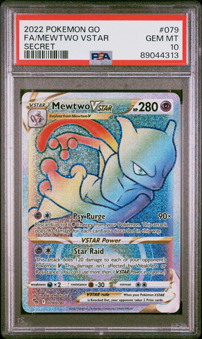 2022 #079 Full Art/Mewtwo Vstar PSA 10 Go