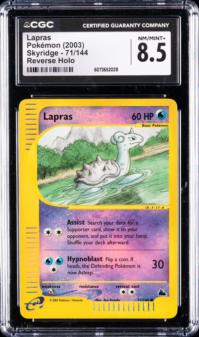 2003 #71 Lapras-Reverse Foil CGC 8.5 Skyridge Pokemon