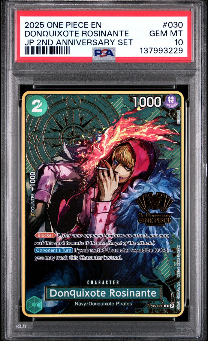 2025 #030 Donquixote Rosinante Base PSA 10 Japanese 2nd Anniversary Set One Piece
