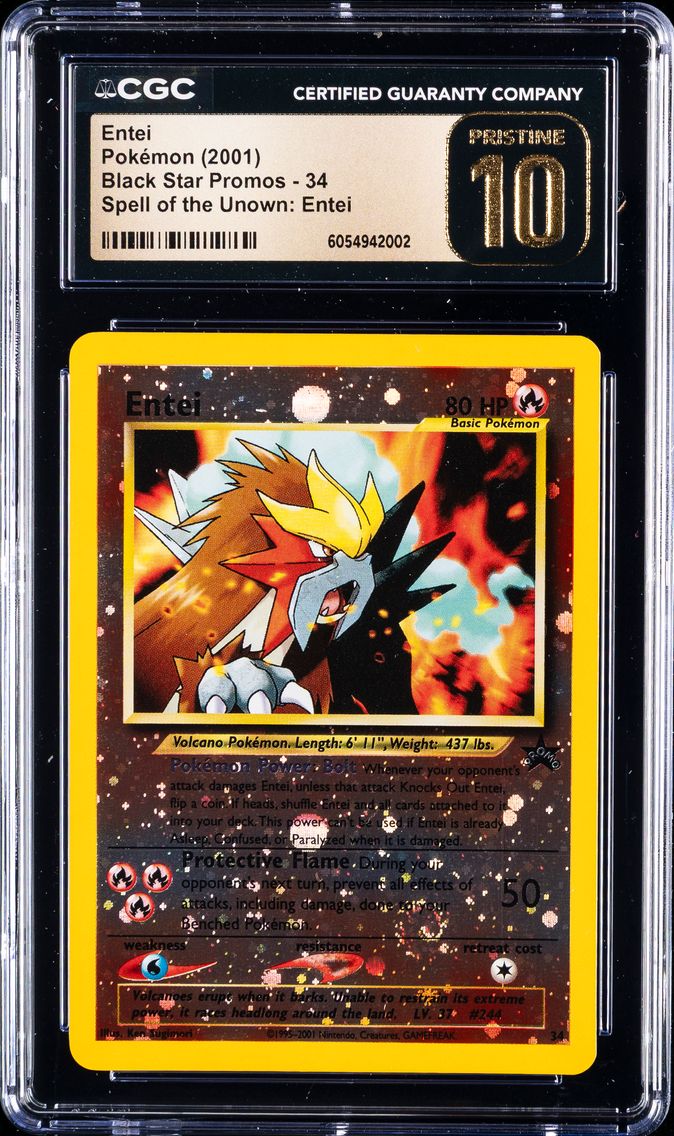 2001 #34 Entei-Reverse Foil CGC 10 Pristine Game Movie Pokemon