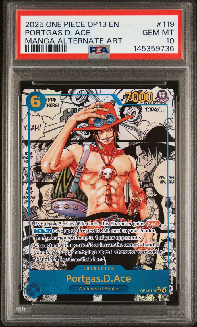 2025 #119 Portgas D. Ace PSA 10 One Piece OP13-Carrying on His Will
